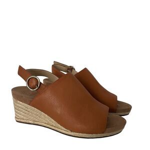 Sole Society Kellyn Brown Espadrille Wedge Slingback Sandal